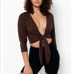 *2 for 60* LA Apparel Le Weekend Tie Top M/L